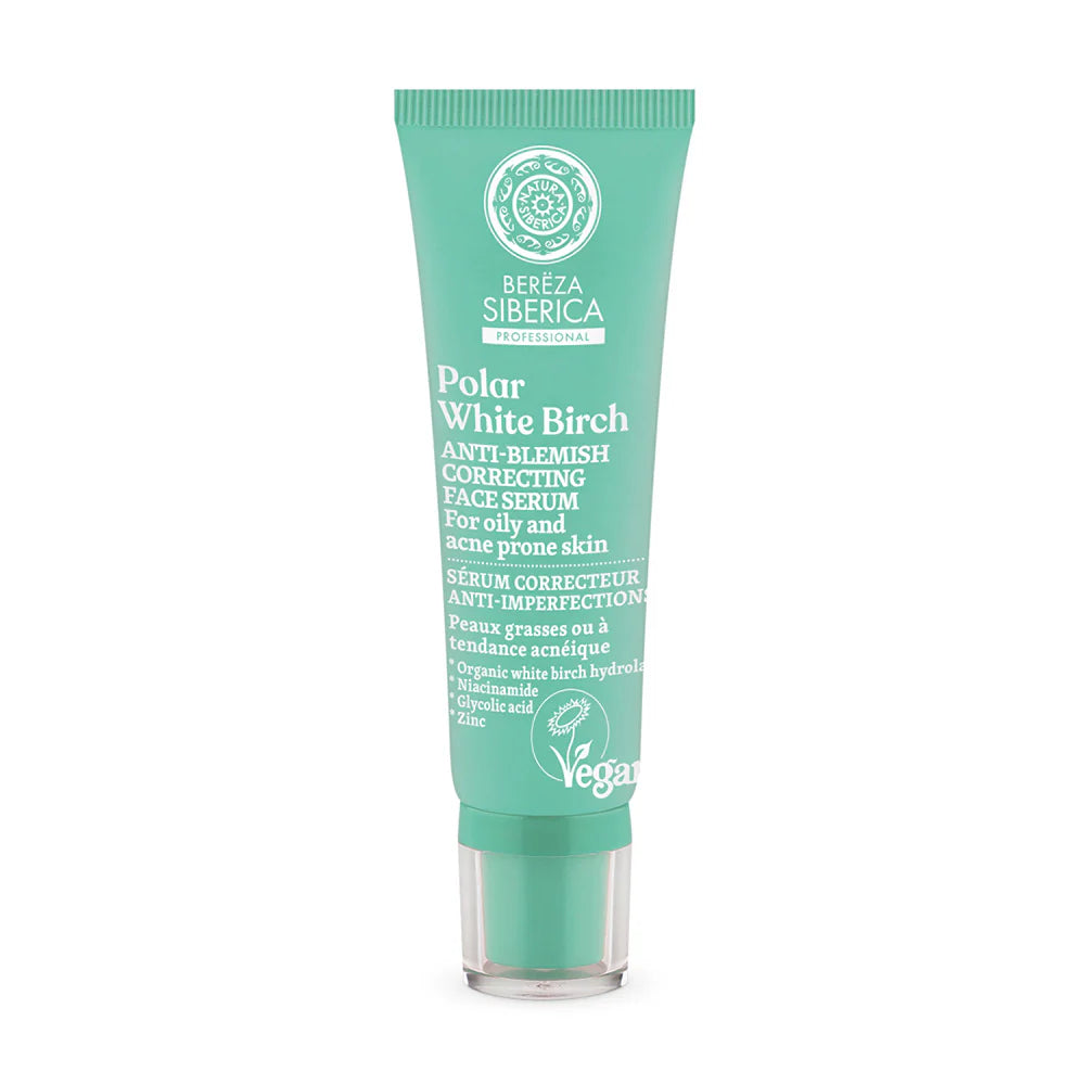 Natura Siberica Polar White Birch Anti-Blemish Correcting Face Serum, for oily & acne prone skin 30 ml