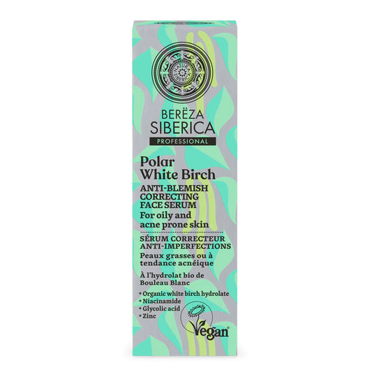 Natura Siberica Polar White Birch Anti-Blemish Correcting Face Serum, for oily & acne prone skin 30 ml