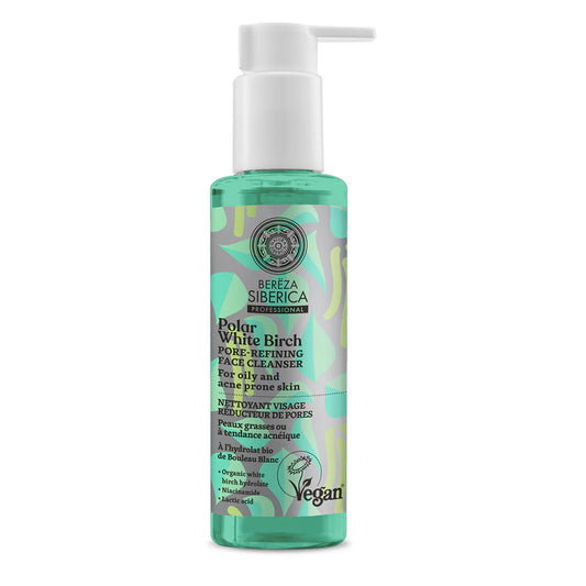 Natura Siberica Polar White Birch Pore-Refining Face Cleanser, for oily & acne prone skin 145 ml