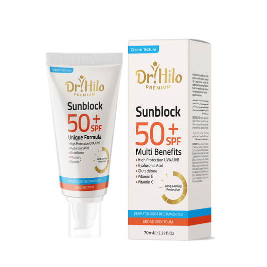 Dr Hilo Premium Sunblock SPF50+ (Cream) with Hyaluronic Acid 70ml
