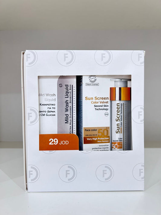 FrezyDerm Package Mild Wash Liquid + Color Velvet Sunscreen
