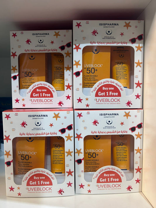 ISISPHARMA UVBlock Fluid Invisible SPF50 Offer 1+1