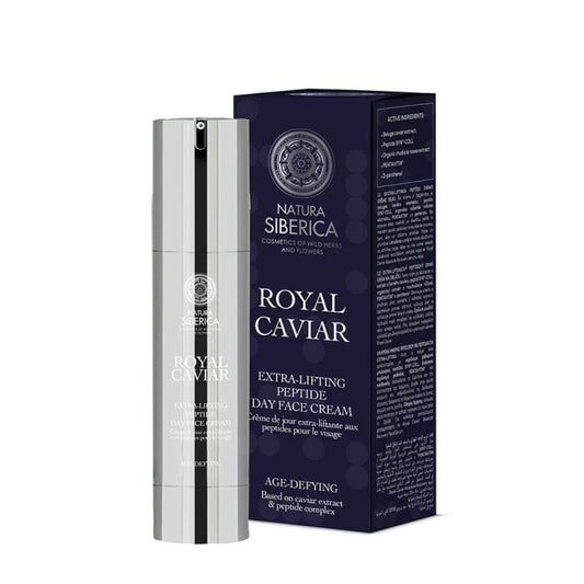 Natura Siberica Royal Caviar Age Defying Day Cream 50ml product image with packaging, showcasing luxury skin care.